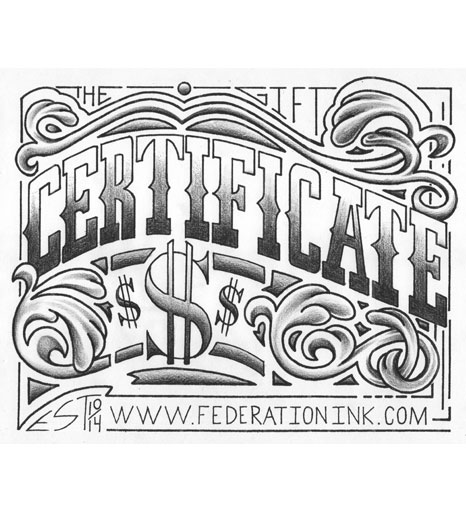 Give Custom Tattooing Gift Certificates from Federation Ink!